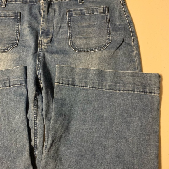 Luvamia Wide Leg Jeans Trendy Cropped Women’s Blue Jeans Cotton Blend Size 2XL - Picture 15 of 16